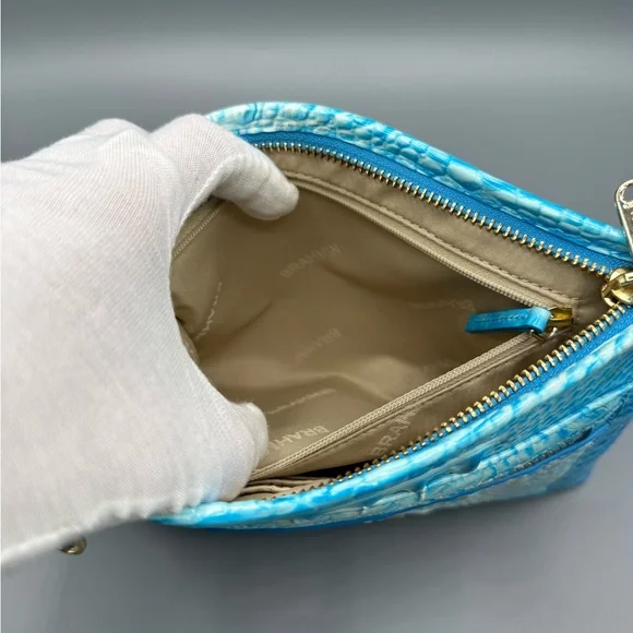 AUTH Brahmin Blue Crocodile Embossed Bag - Picture 5 of 5